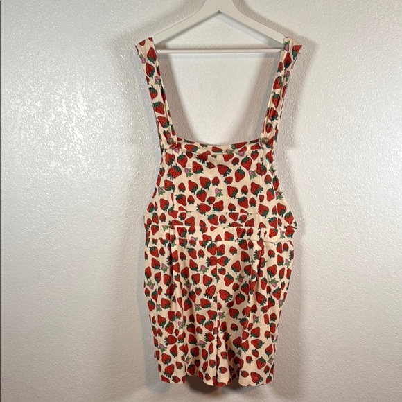 Cider Off White Strawberry Corduroy Short Overalls Size 3X - Picture 1 of 7
